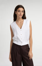 Mouwloze Blouse met Plooien