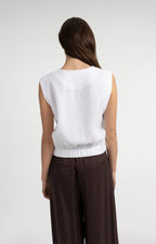 Mouwloze Blouse met Plooien