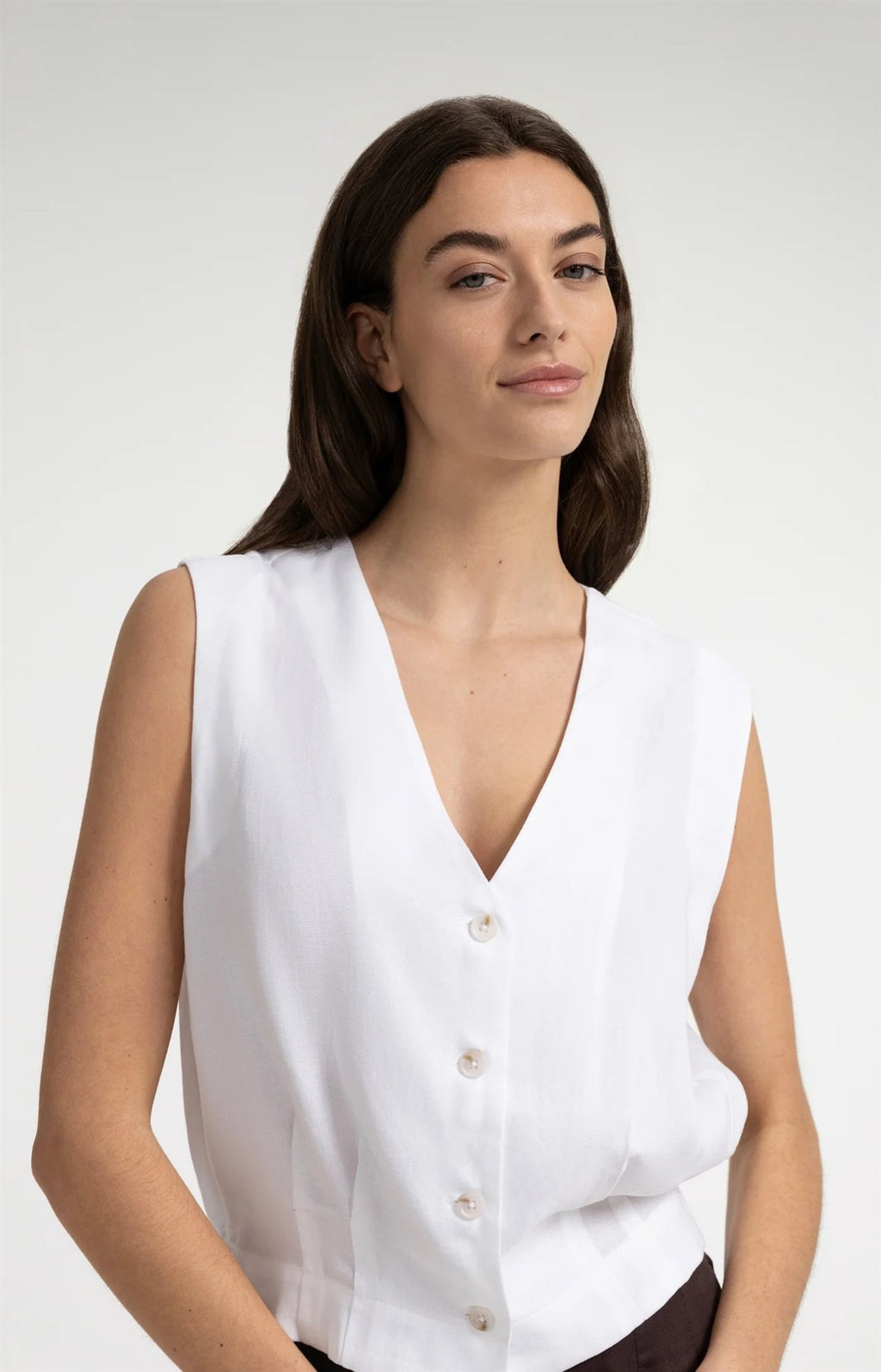 Mouwloze Blouse met Plooien