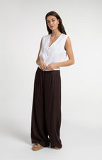 Mouwloze Blouse met Plooien