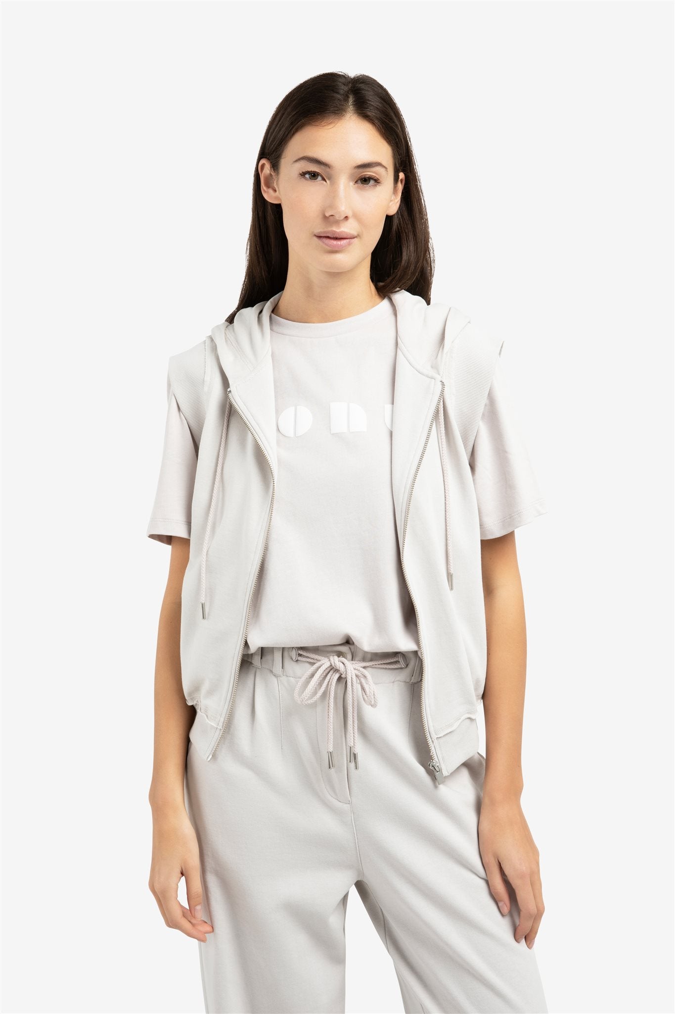 Mouwloze Hoodie met Koorden