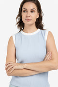 Mouwloze Ribtrui met Hoge Hals