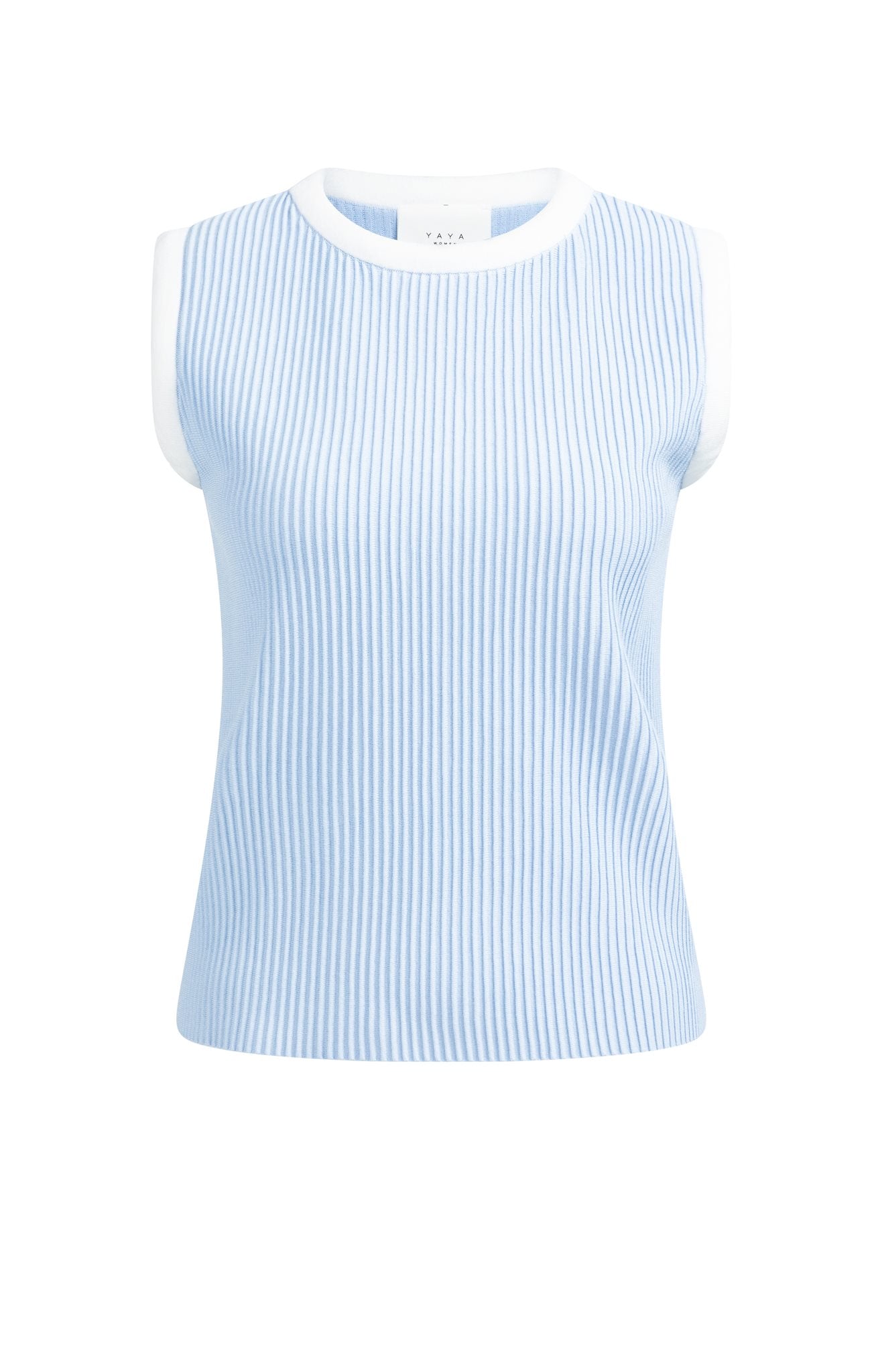 Mouwloze Ribtrui met Hoge Hals