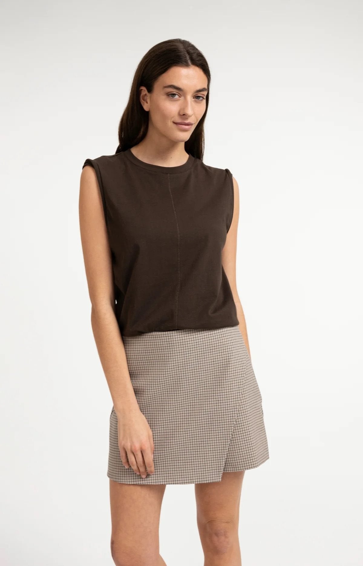 Mouwloze Top met Mouwdetails