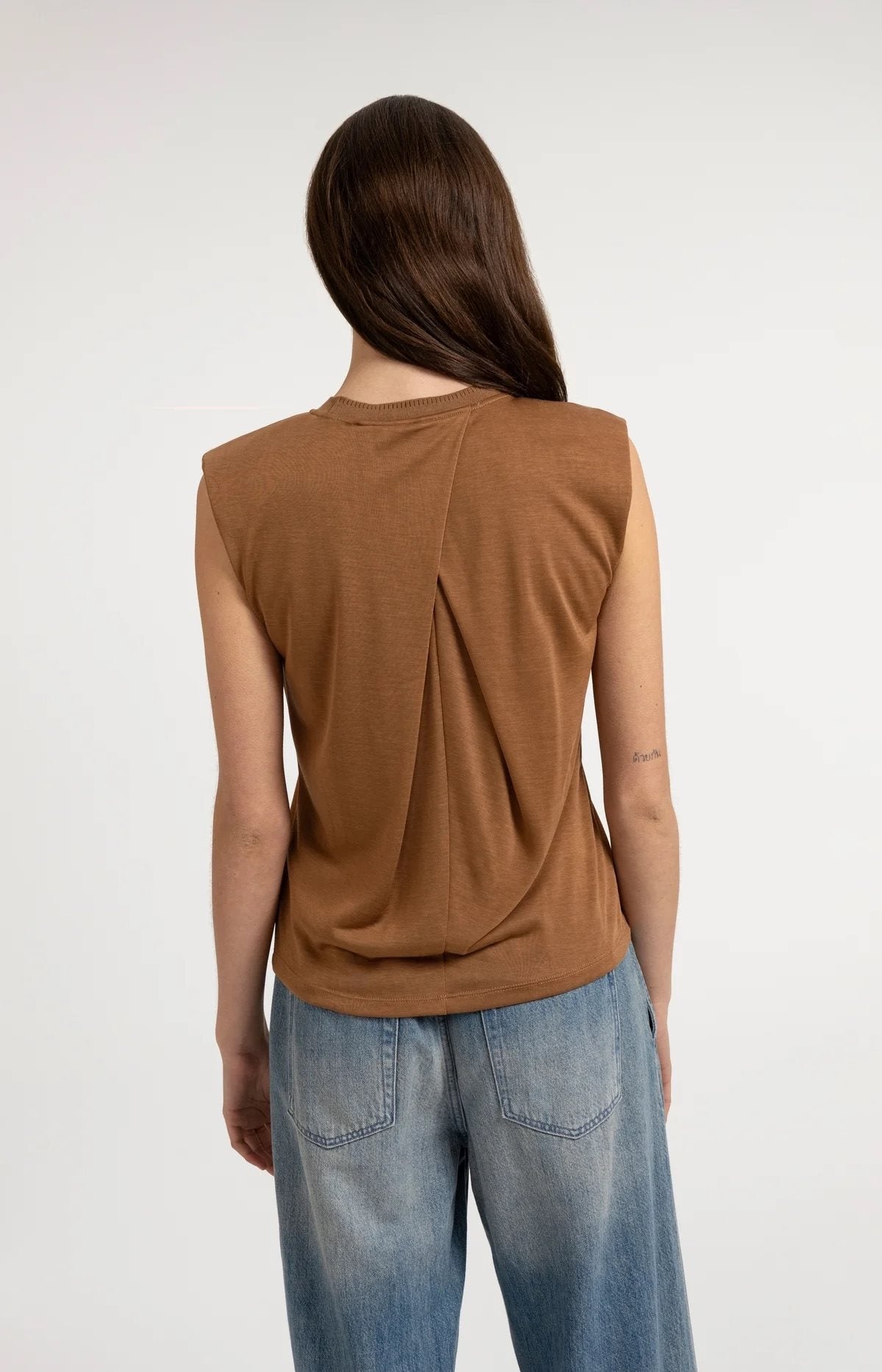 Mouwloze Top met Plooidetail