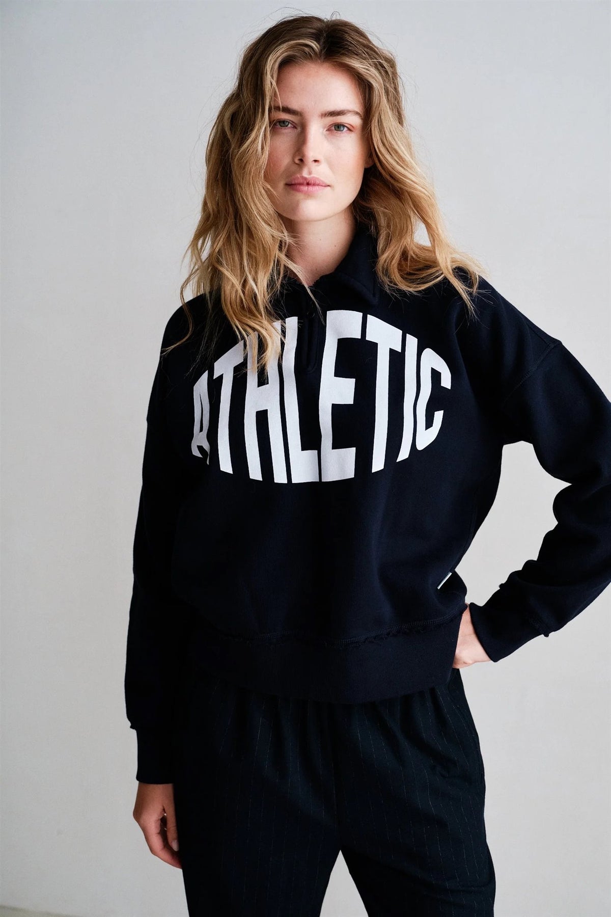 Navy Sweater Print