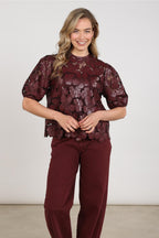 Nicole Top Flower PU