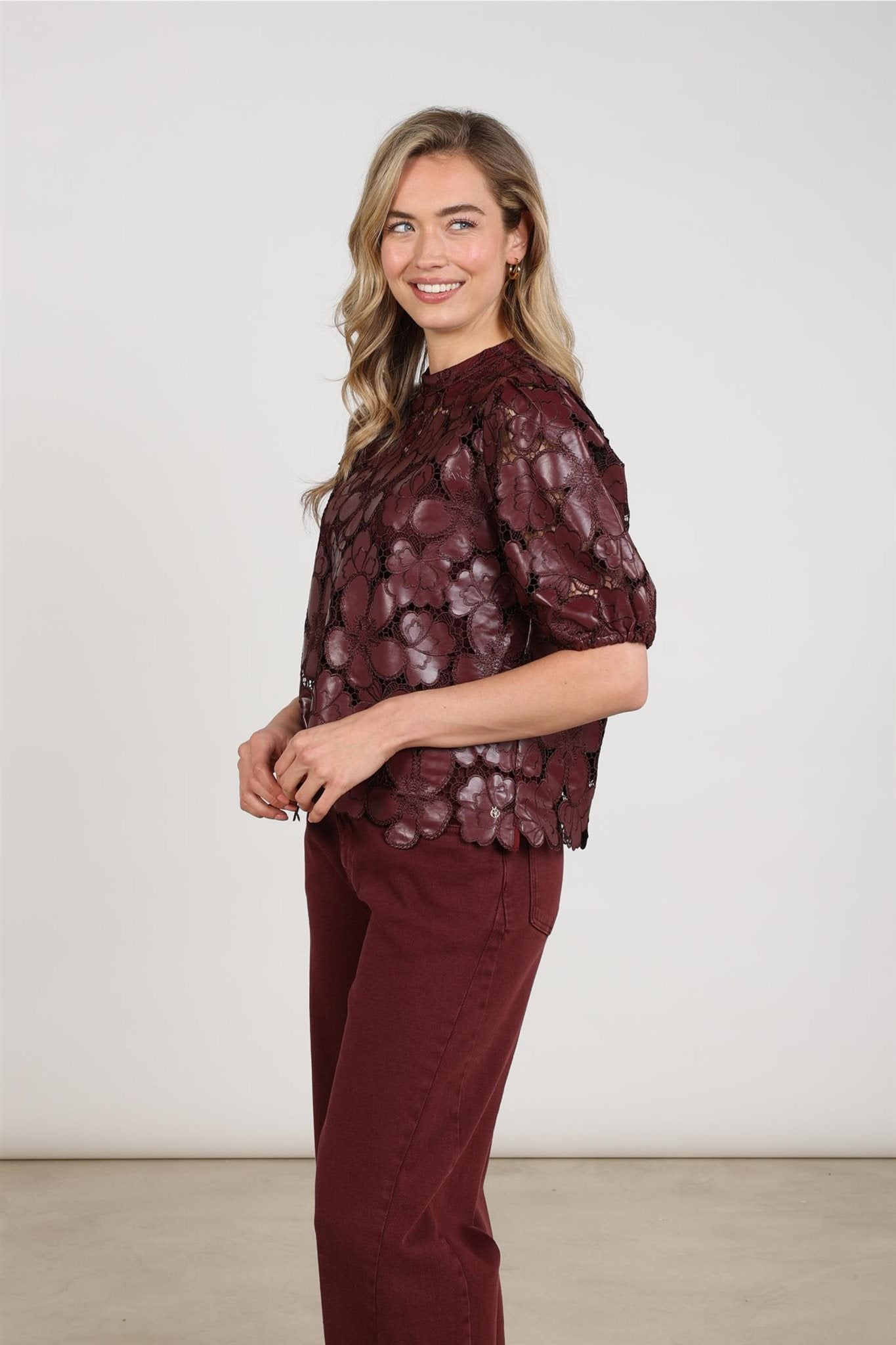Nicole Top Flower PU