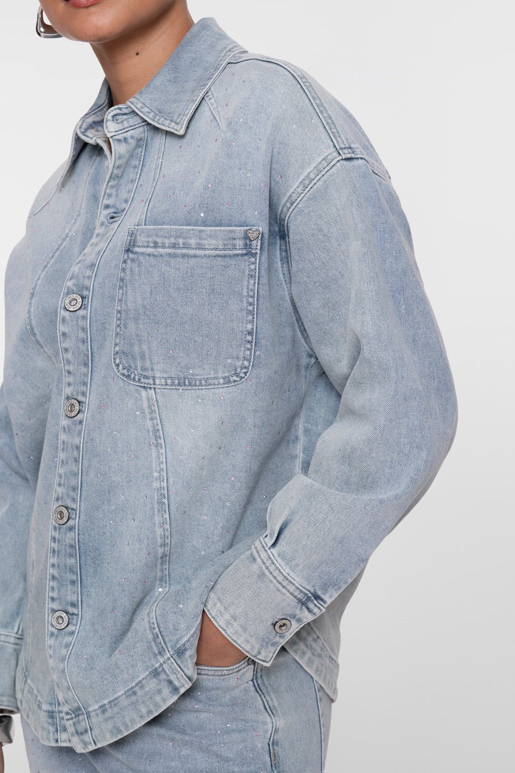 Oversized Blouse Rhinostones