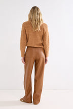 PU Trousers Pintuck