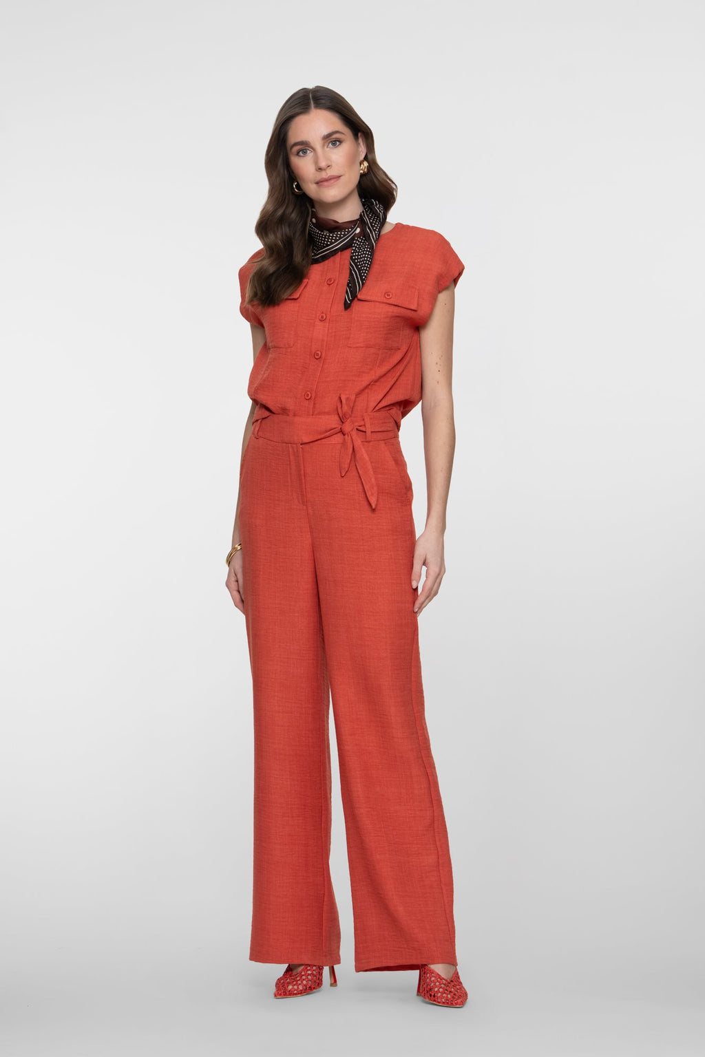 Pantalon met Linnenlook