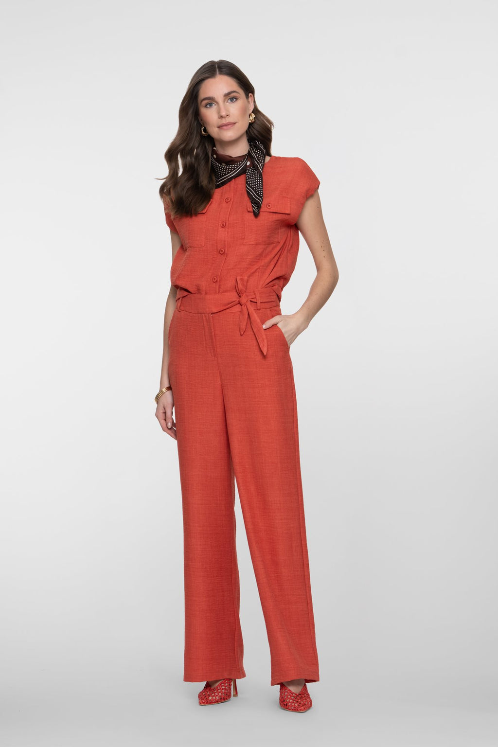 Pantalon met Linnenlook