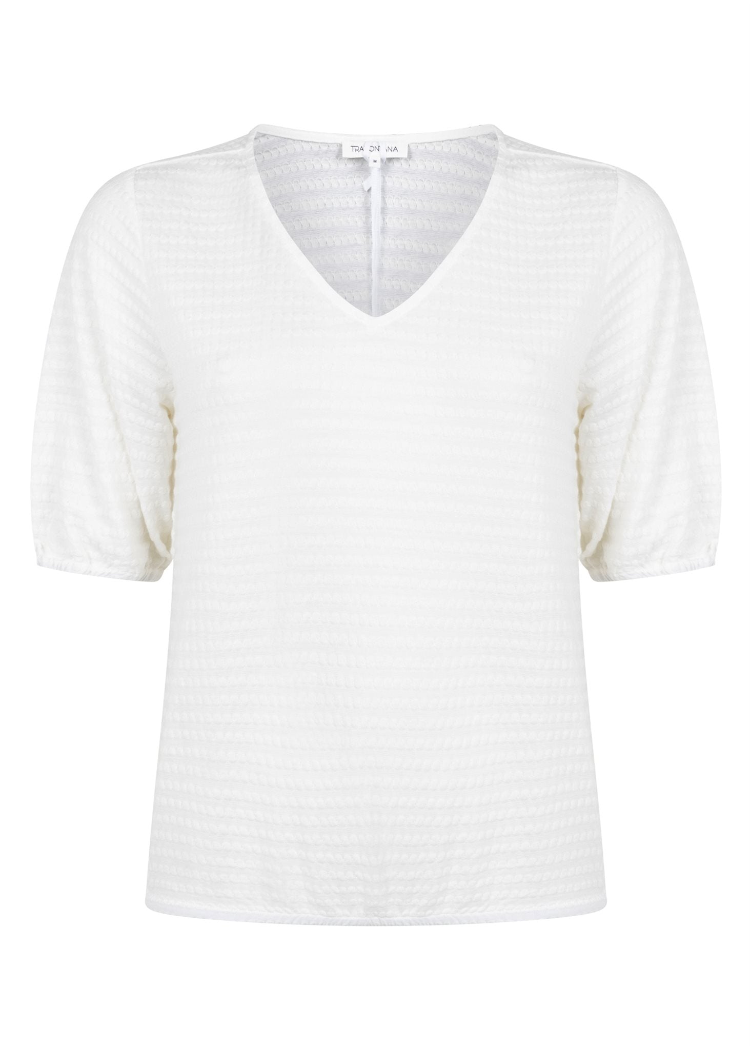 Puff-Sleeve V-neck Top