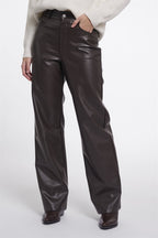 Rechte Faux Leather Broek