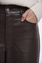 Rechte Faux Leather Broek