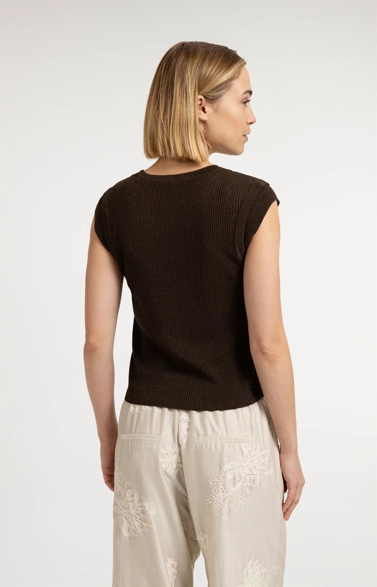 Ribgebreide Top