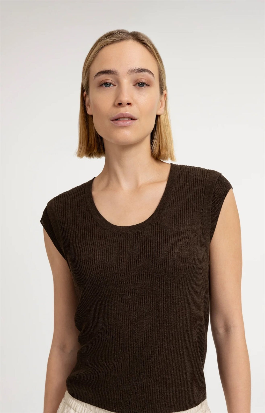 Ribgebreide Top