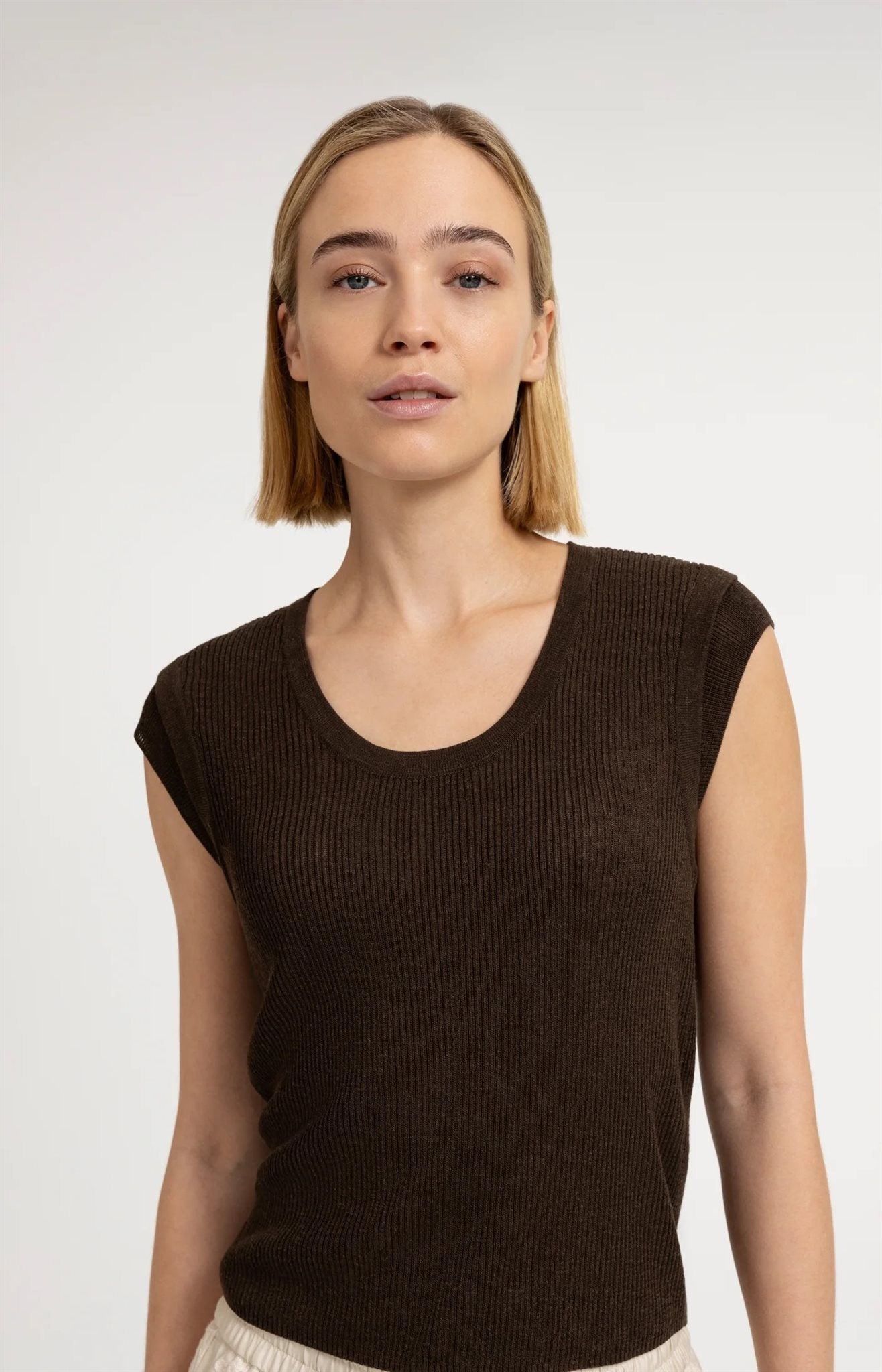 Ribgebreide Top