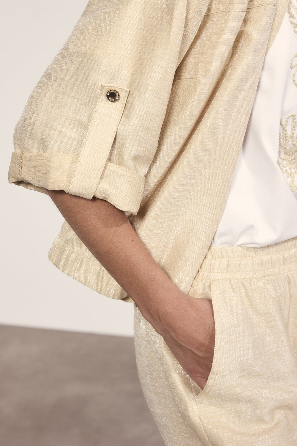 Shimmer Roll-Up Sleeve Jacket