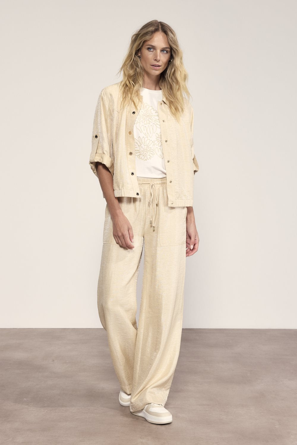 Shimmer Wide-Leg Trousers