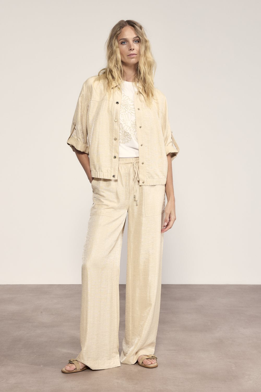Shimmer Wide-Leg Trousers