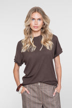 T-shirt met Ribdetails