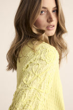 Short-Sleeve Fabric Mix Top