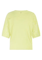Short-Sleeve Fabric Mix Top
