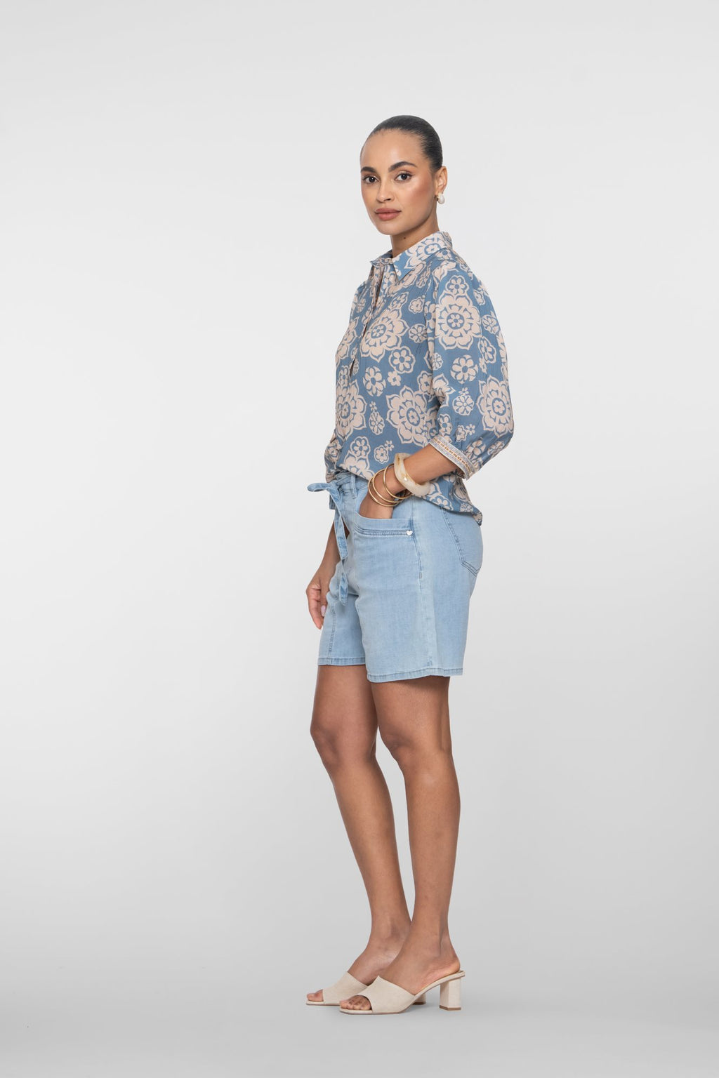 Denim Short met Strikceintuur