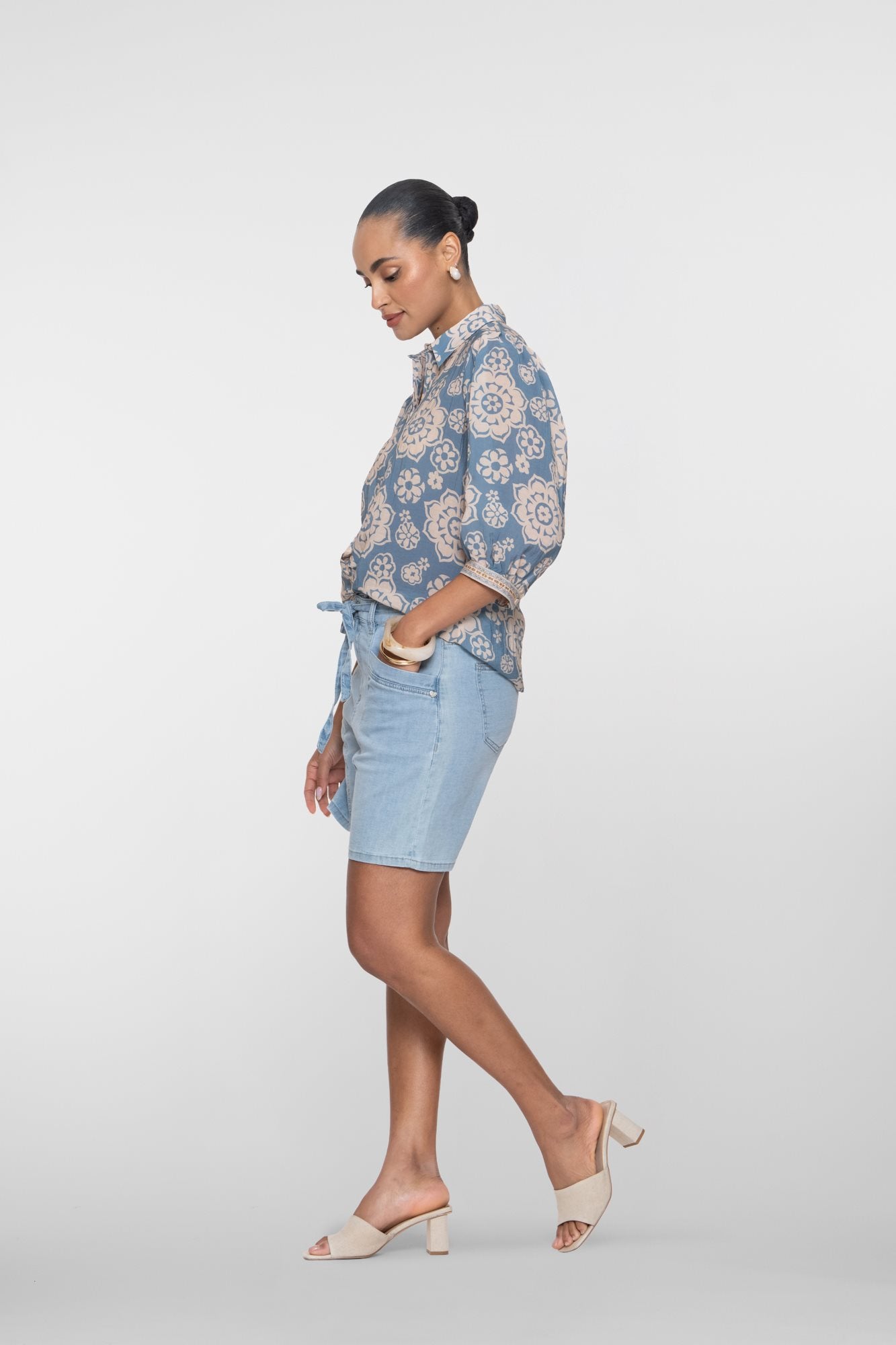 Denim Short met Strikceintuur