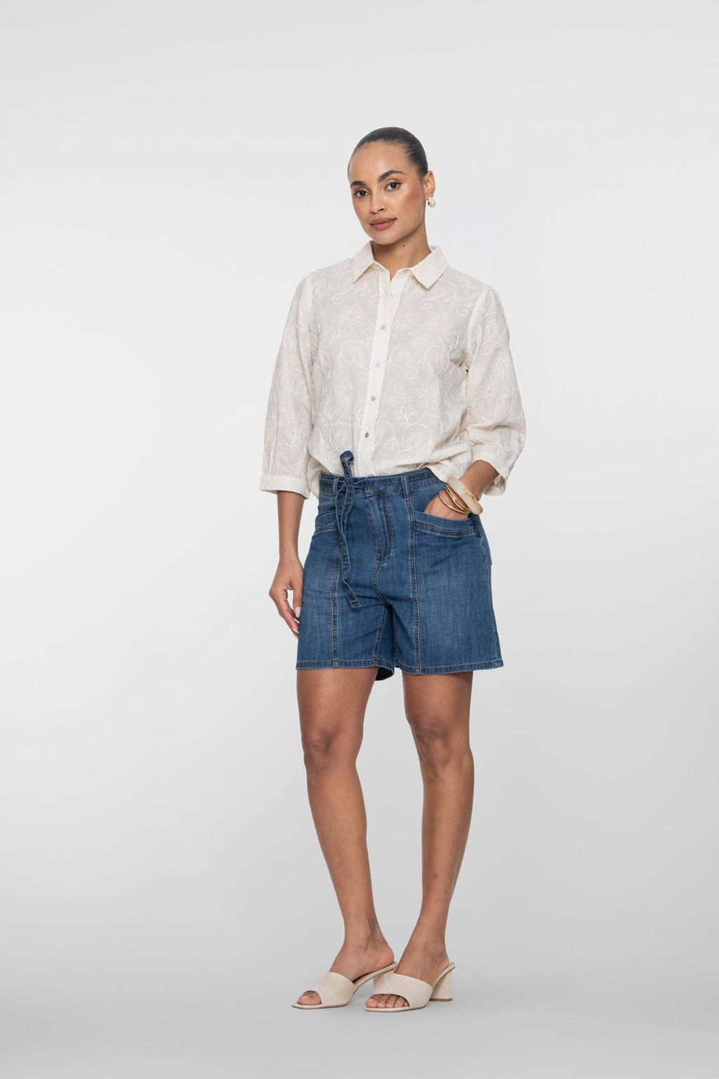 Denim Short met Strikceintuur