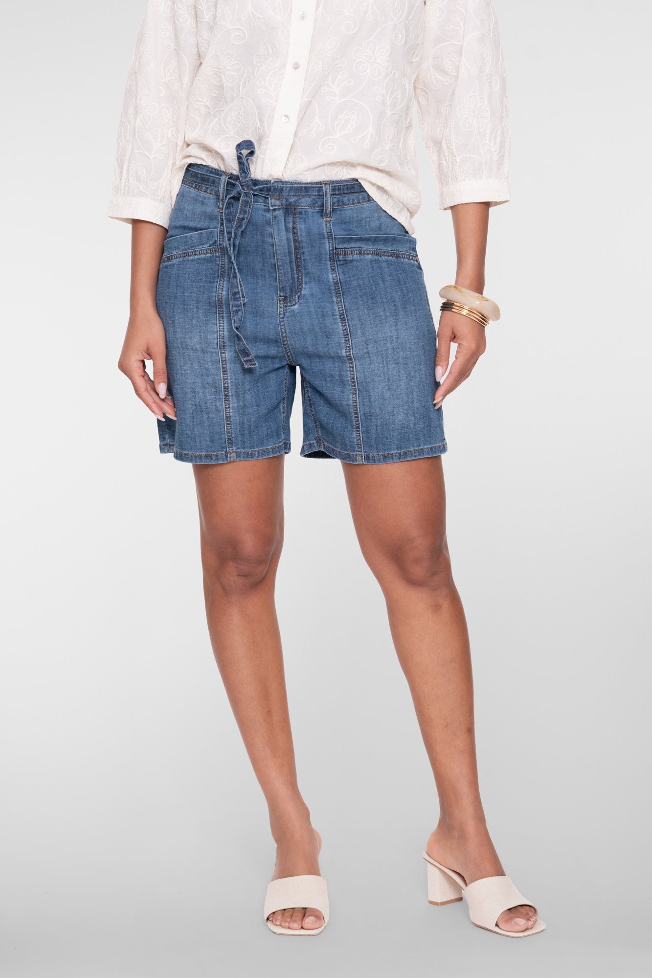 Denim Short met Strikceintuur
