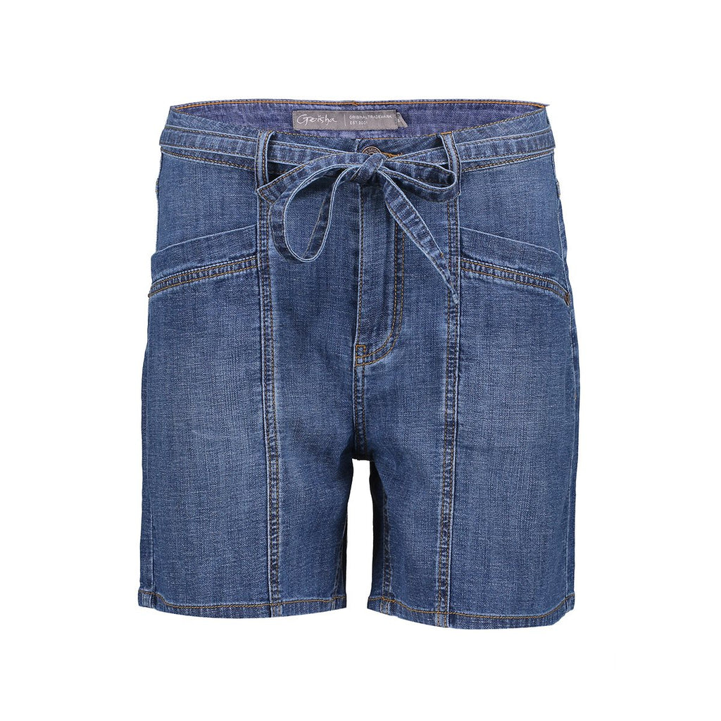 Denim Short met Strikceintuur
