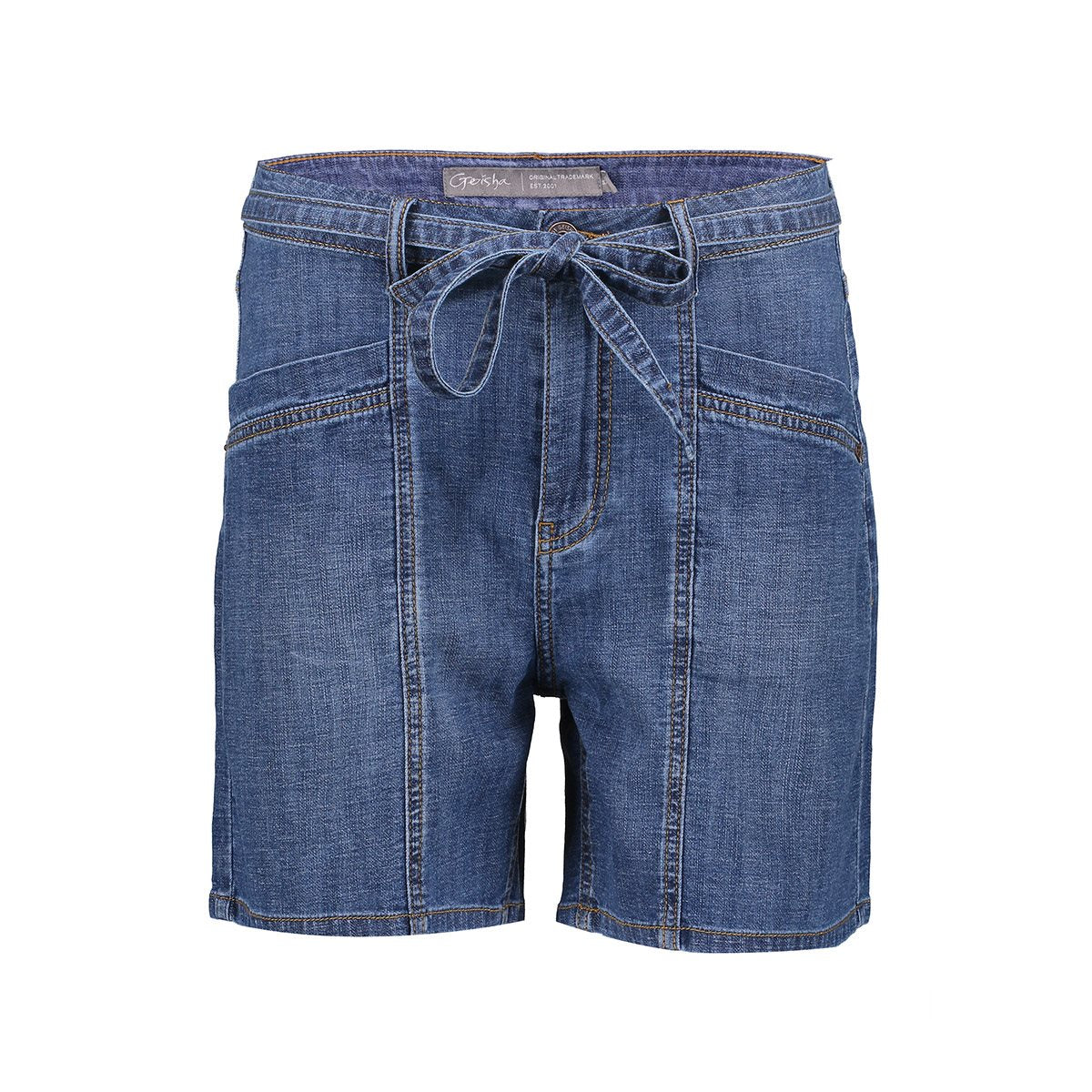 Denim Short met Strikceintuur
