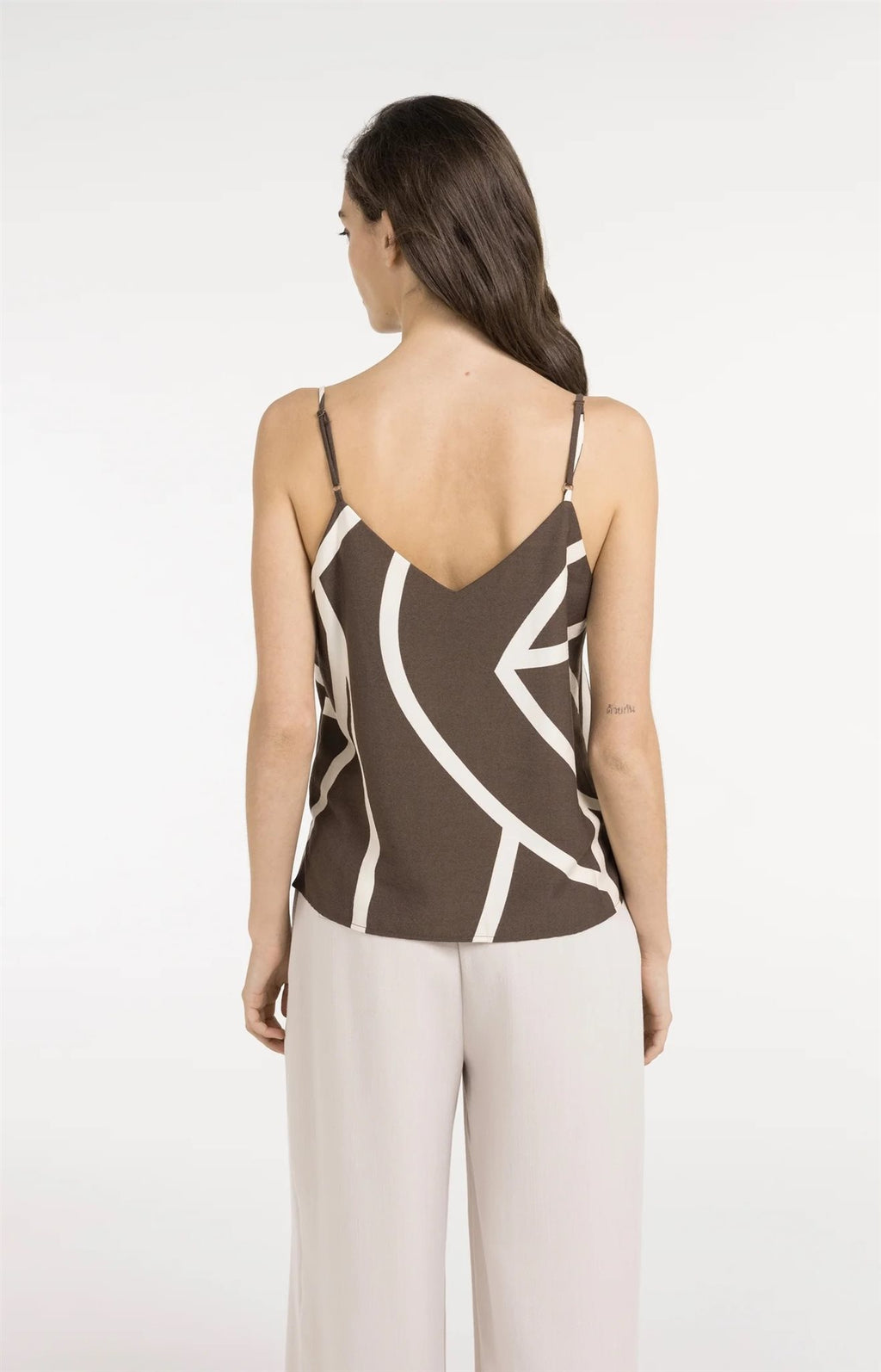 Singlet met Print en V-hals