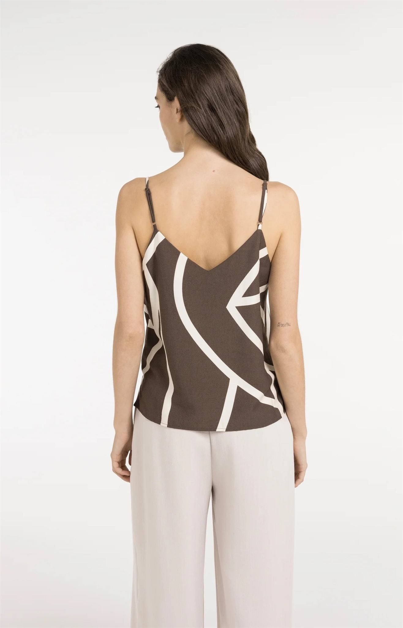 Singlet met Print en V-hals