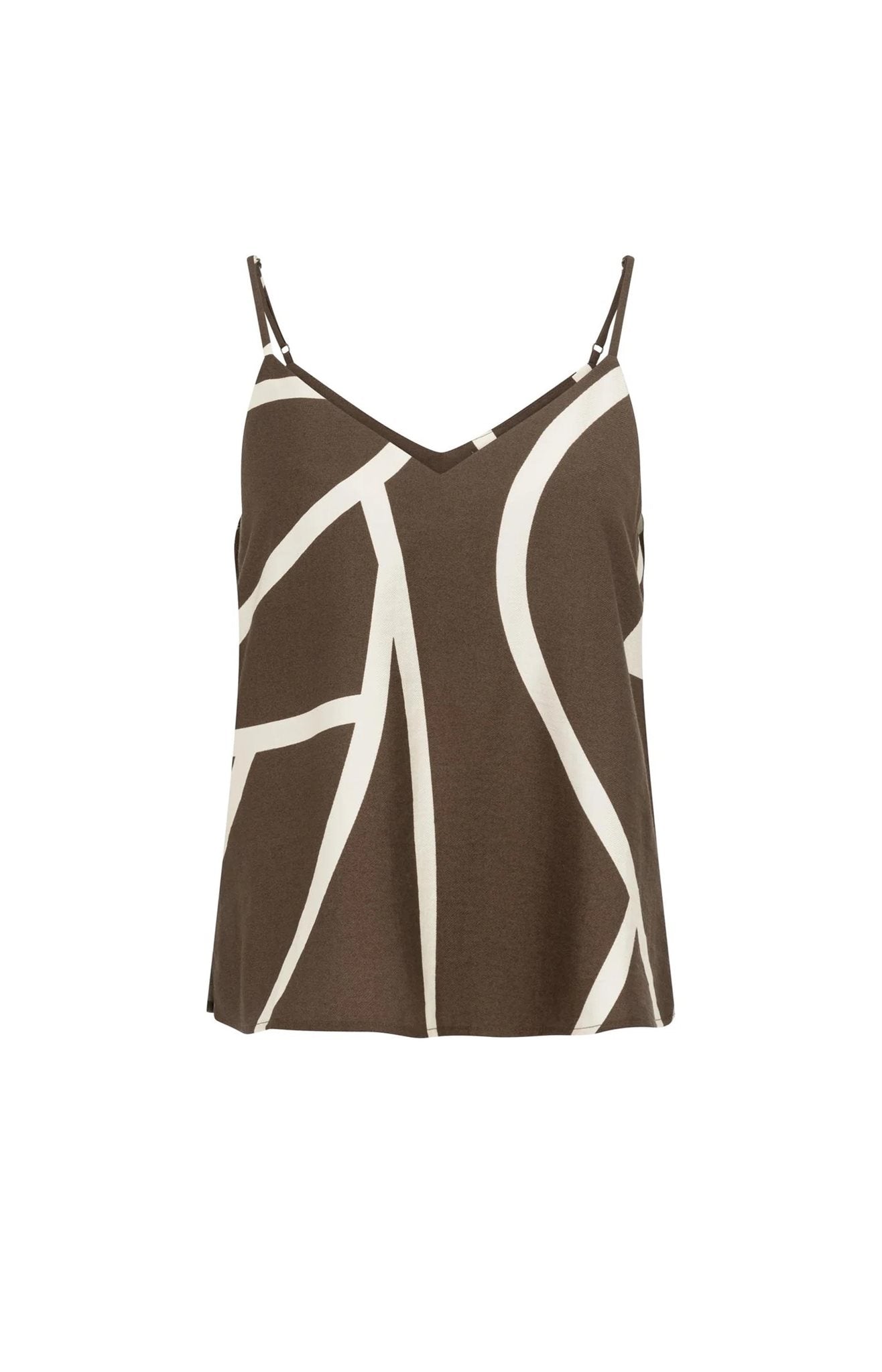 Singlet met Print en V-hals