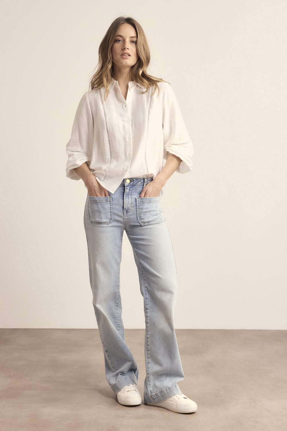 Straight-Leg Denim Trousers