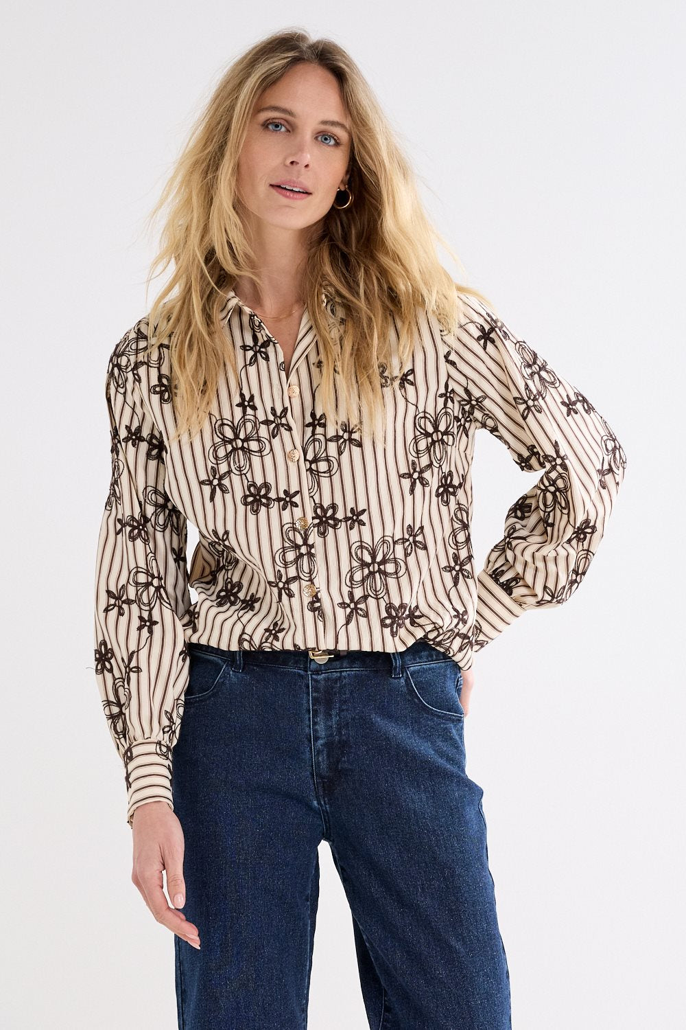 Striped Blouse Embro