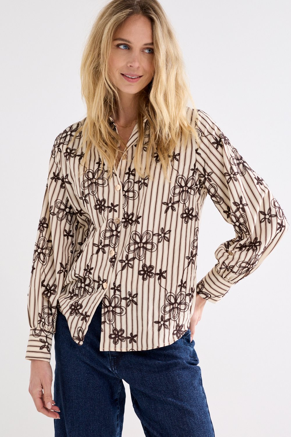 Striped Blouse Embro