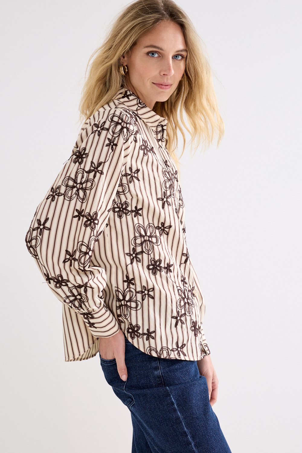 Striped Blouse Embro