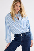 Striped Blouse Rhinestones