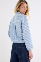Striped Blouse Rhinestones