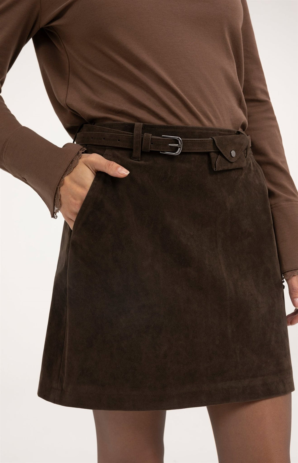 Suède Minirok met Riem