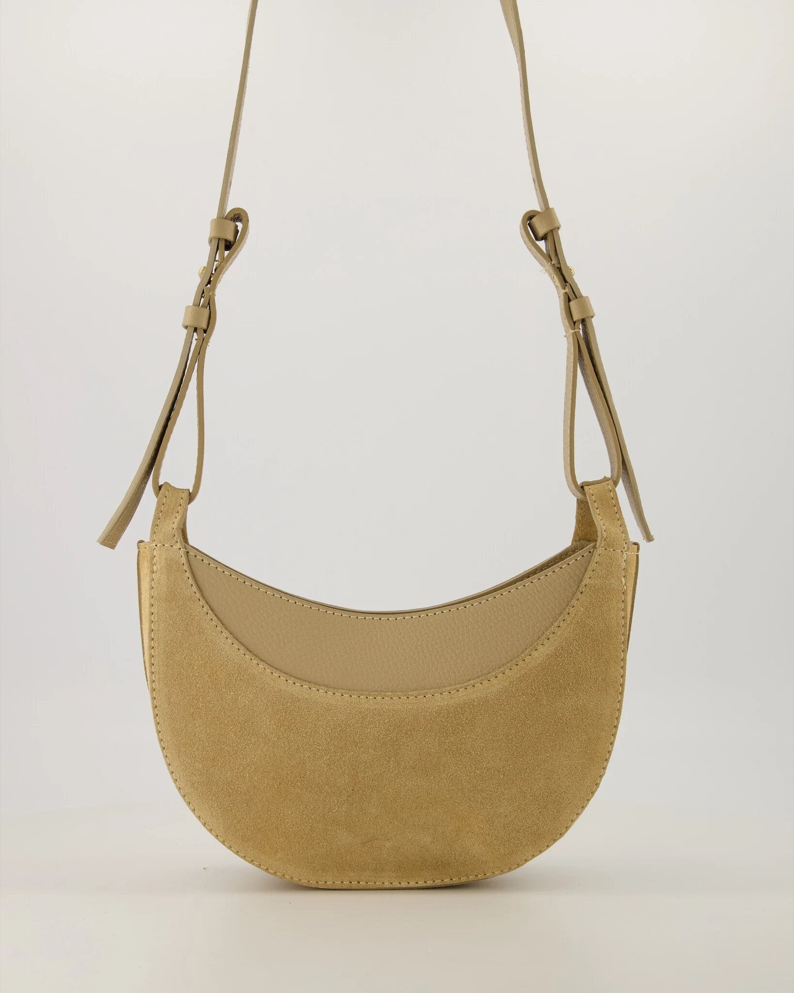 Suede met Leer Crossbodytas