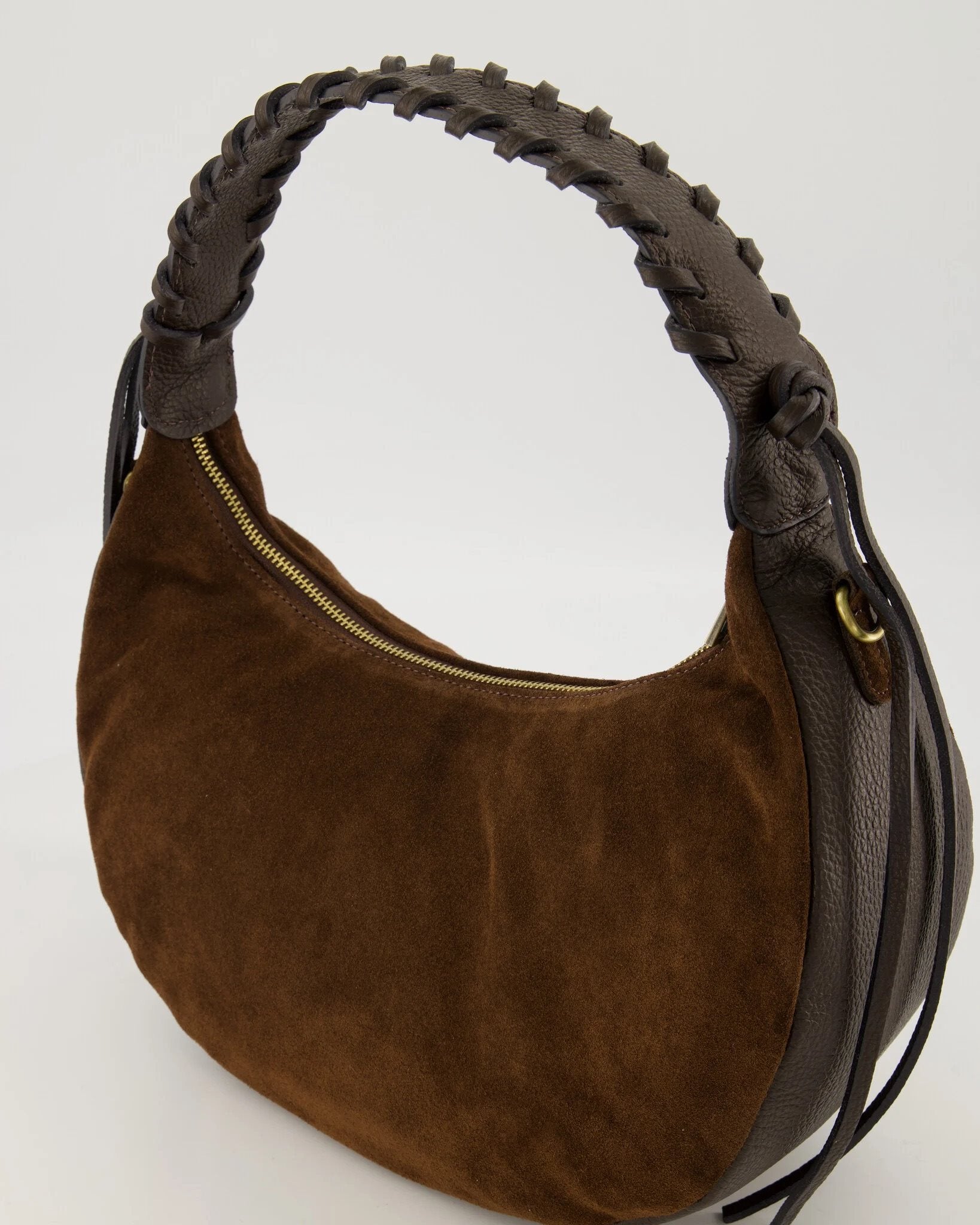 Suede met Leer Schoudertas