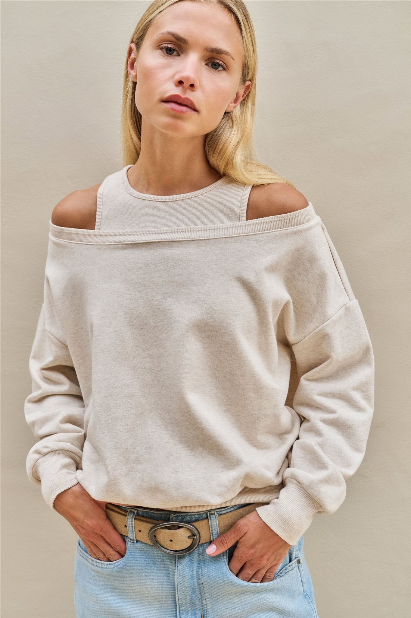 Sweatshirt met Gelaagde Hals