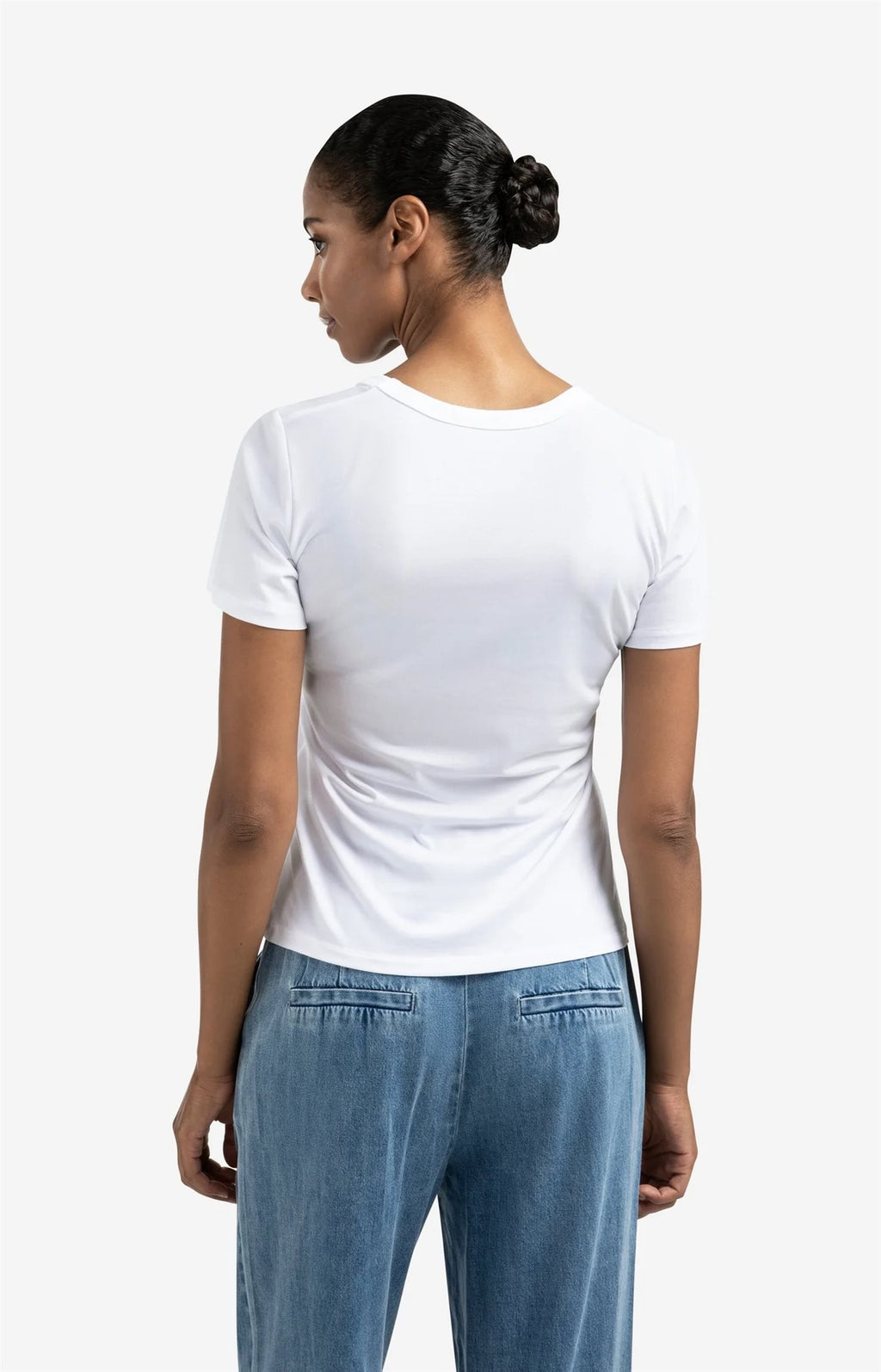 T-shirt met Ronde Ribhals