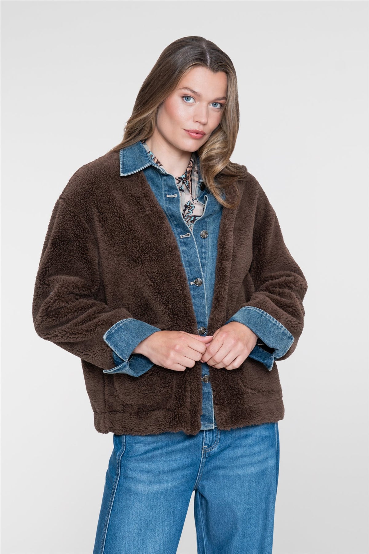 Teddy Jacket met Denim