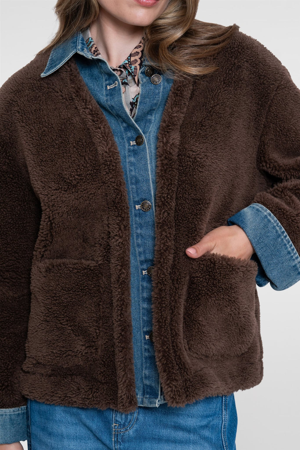 Teddy Jacket met Denim